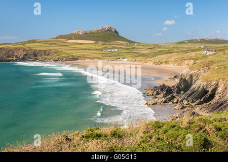 Whitesands Bay, Carn Llidi in der Nähe von St Davids - Pembrokeshire Stockfoto