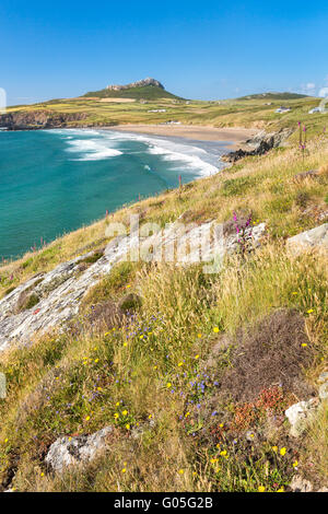 Whitesands Bay, Carn Llidi in der Nähe von St Davids - Pembrokeshire Stockfoto