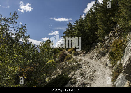 Weg in das Tal des Bhagirathi Stockfoto