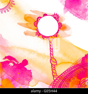 Abstrakte Aquarell Hintergrund mit ornament Stockfoto