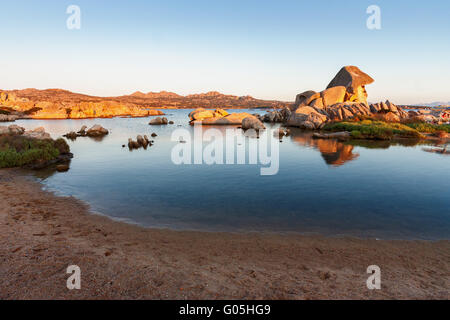 Testa di war, Strand, Insel, Inseln, la Maddalena, Insel, National, Marine, Park, Sardinien, Italien, Meer, Wasser Stockfoto