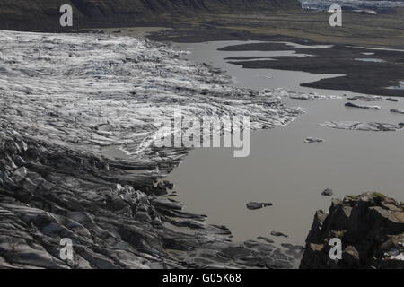 Skaftafellsjökull gehört zu den Outlet-Gletscher (Gletscherzungen) der Vatnajökull-Eiskappe. Skaftafell Stockfoto