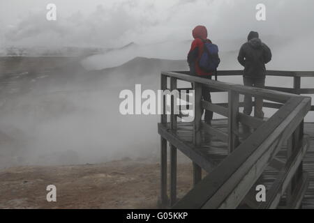 Gunnuhver Erdwärmefeldes. Halbinsel Reykjanes Stockfoto