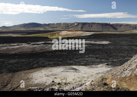 Lavaströme der 1984 Eruption im Vulkangebiet Krafla Stockfoto