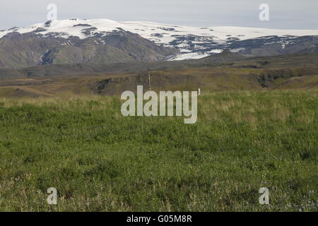 Mýrdalsjökull Eiskappe - ist der vierte größte Gletscher in Island mit einer Fläche von ca. 600 km Mýrdalshreppur mun Stockfoto