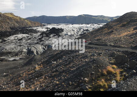 Sólheimajökull - einer der Outlet-Gletscher (Gletscherzungen) der Mýrdalsjökull Eiskappe Stockfoto