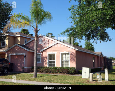 Typischen einstöckigen Einfamilienhaus in Zentral-Florida, südlich von Orlando, In Sandy Ridge Davenport. 27. April 2016 Stockfoto