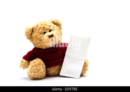 Teddy mit Gewebe Stockfoto