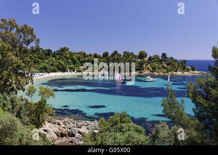 Küstenlandschaft in der Nähe von Saint-Clair, Le Lavandou Stockfoto