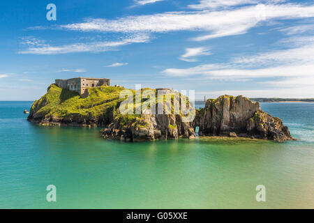 St. Catherines Island Tenby Castle Beach - Pembrokeshire Stockfoto