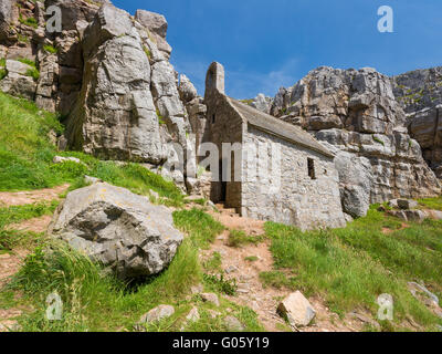 St. Govans Kapelle - Pembrokeshire Stockfoto