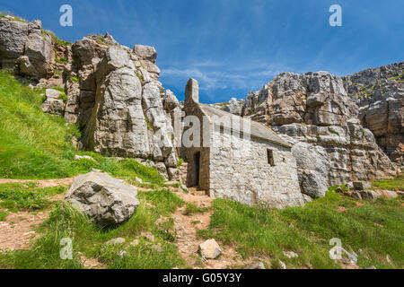 St. Govans Kapelle - Pembrokeshire Stockfoto