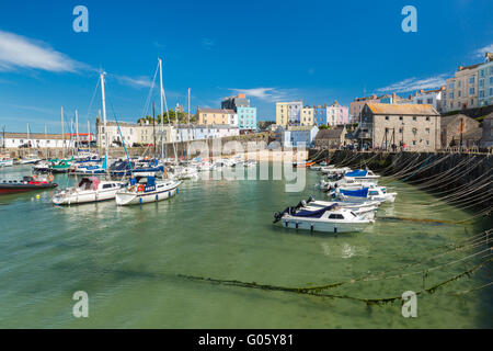 Tenby Hafen - Pembrokeshire Stockfoto