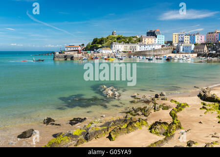 Tenby Hafen - Pembrokeshire Stockfoto