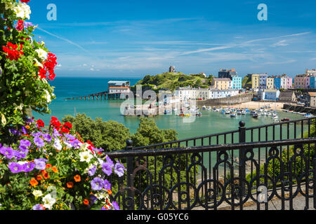 Tenby Hafen - Pembrokeshire Stockfoto