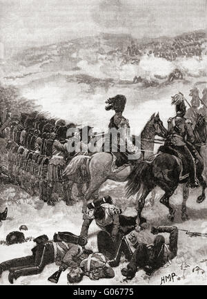 Die Highlanders in der Schlacht von Alma, 20. September 1854, betrachtet in der Regel die erste Schlacht des Krimkriegs (1853 – 1856). Stockfoto