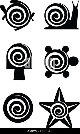 Meer set schwarz 01 Stockfoto