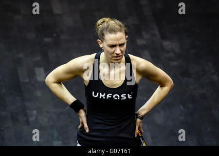 Kuala Lumpur, Malaysia. 29. April 2016. Britische ist Laura Massaro Appell an die Schiedsrichter bei der Womens World Championships 2016 in Kuala Lumpur, Malaysia übereinstimmen. Bildnachweis: Danny Chan/Alamy Live-Nachrichten. Stockfoto