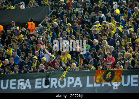 Villarreal, Spanien. 28. April 2016.  spielt in der Champions League Halbfinale zwischen Villarreal CF und FC Liverpool im Stadion El Madrigal am 28. April 2016 in Villarreal, Spanien. Bildnachweis: Christian Bertrand/Alamy Live-Nachrichten Stockfoto