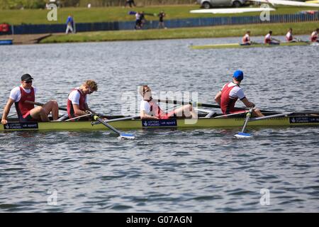 Mehr als zweitausend Studenten aus 73 Universitäten im ganzen Land werden voraussichtlich über drei Tage an das Nationale Wassersportzentrum Holme Pierrepont in Nottingham an der #BUCSregatta teilnehmen. Die Veranstaltung wird als die größte Schüler-Regatta in Europa anerkannt. Stockfoto