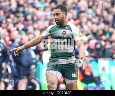 Welford Road, Leicester, UK. 30. April 2016. Aviva Premiership Leicester Tigers gegen Worcester Warriors. Tiger Telusa Veainu in Aktion. Bildnachweis: Aktion Plus Sport/Alamy Live-Nachrichten Stockfoto