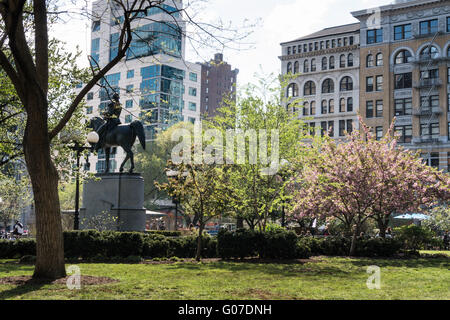 Frühling im Union Square Park, New York, USA Stockfoto