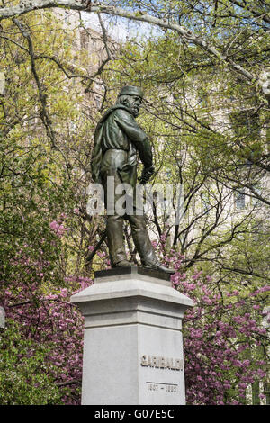 Giuseppe Garibaldi Statue, Washington Square Park in Greenwich Village, New York Stockfoto