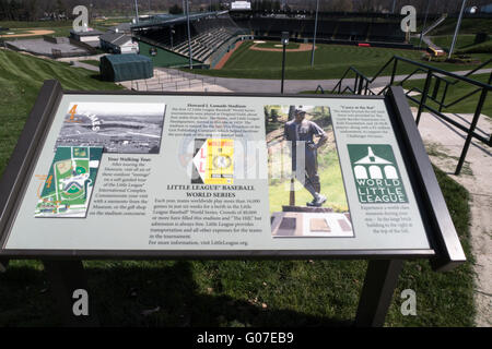 Little League Baseball und Softball internationaler Hauptsitz, Williamsport, Pennsylvania, USA Stockfoto