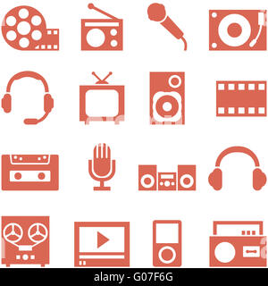 Icon-Set von Gadgets und Geräte im retro-Stil. Stockfoto