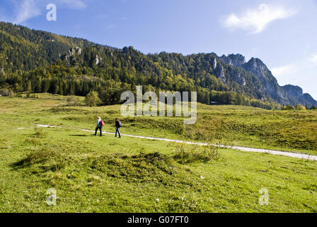 Leichte Wanderung in den Hengstpass, Uper Österreich Stockfoto