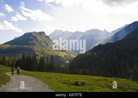 Leichte Wanderung in den Hengstpass, Uper Österreich Stockfoto