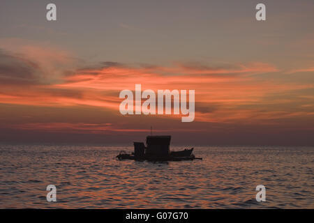 Sonnenuntergang auf dem Meer, Phu Quoc, Vietnam, Südostasien, Asien Stockfoto