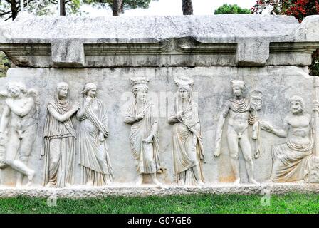 Erleichterung des Sarkophags in Aphrodisias Türkei Stockfoto