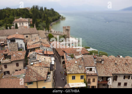 Blick von der Rocca Scaligieri, Sirmione, Italien Stockfoto