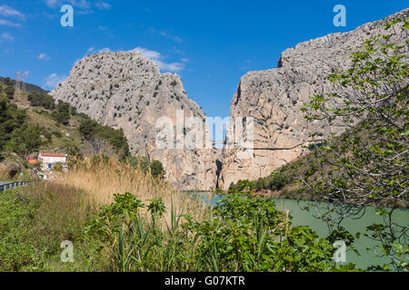 Provinz Malaga, Andalusien, Südspanien.  El Chorro Schlucht in der Nähe von Alora.  Desfiladero de Los Gaitanes. Stockfoto