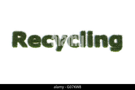 Recycling: Serie Schriftarten aus realistischen grass Sprache G (Recycling) Stockfoto