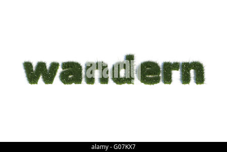 Wanderung: Serie Schriftarten aus realistischen Grass Sprache G (Wandern) Stockfoto