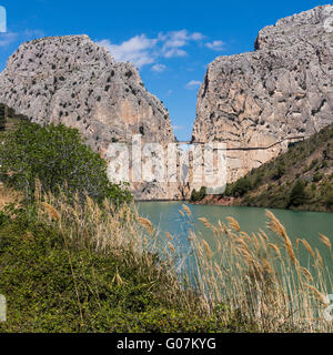 Provinz Malaga, Andalusien, Südspanien.  El Chorro Schlucht in der Nähe von Alora.  Desfiladero de Los Gaitanes. Stockfoto