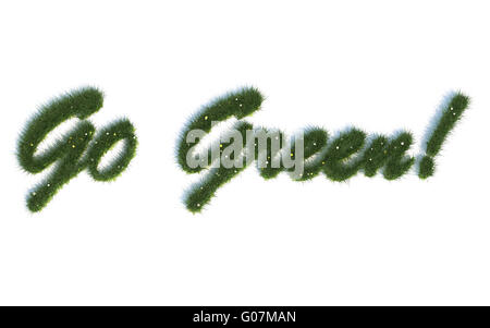 Go Green Serie Symbole aus realistischen Grass Stockfoto