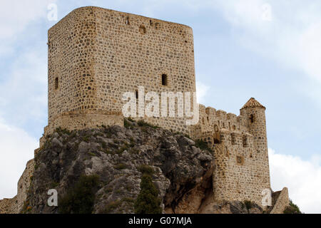 Festung in Olvera. Andalusien Stockfoto