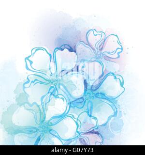 Dekorative Aquarell Frühlingsblume. Vektor-illustration Stock Vektor