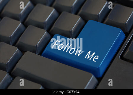 Wort "Follow Me" auf geben Sie Tastatur - social-Media-Konzept Stockfoto