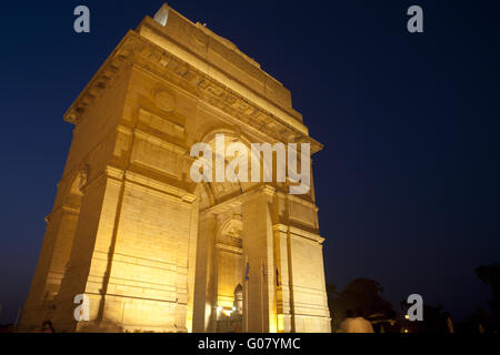 India Gate in der Nacht Stockfoto