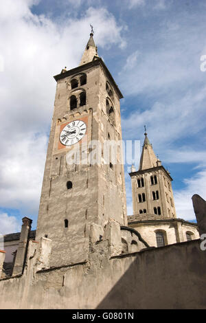 Kathedrale von Aosta. Aostatal. Italien. Stockfoto