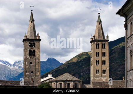 Kathedrale von Aosta. Aostatal. Italien. Stockfoto