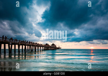 Abend in Naples Pier, Naples, Florida, USA Stockfoto