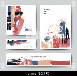 Modernen Grunge Pinsel Postkarte Vorlage Stock Vektor