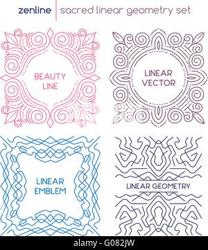 Vector linear abstrakte Embleme Stock Vektor