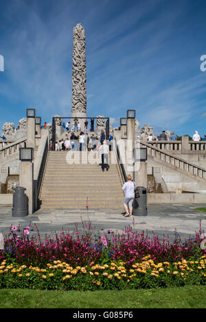 Norwegen, Oslo. Vigeland Park (aka Vigelandsparken oder Frogner Park). Eine der beliebtesten Attraktionen Norwegens. Stockfoto