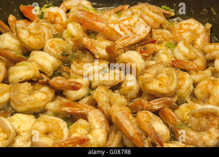 Garnelen gekocht mit Ingwer und Knoblauch gedünstet Witz Stockfoto